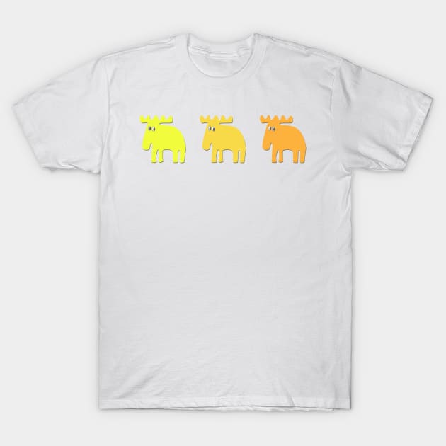 moose in a row T-Shirt by Aurealis